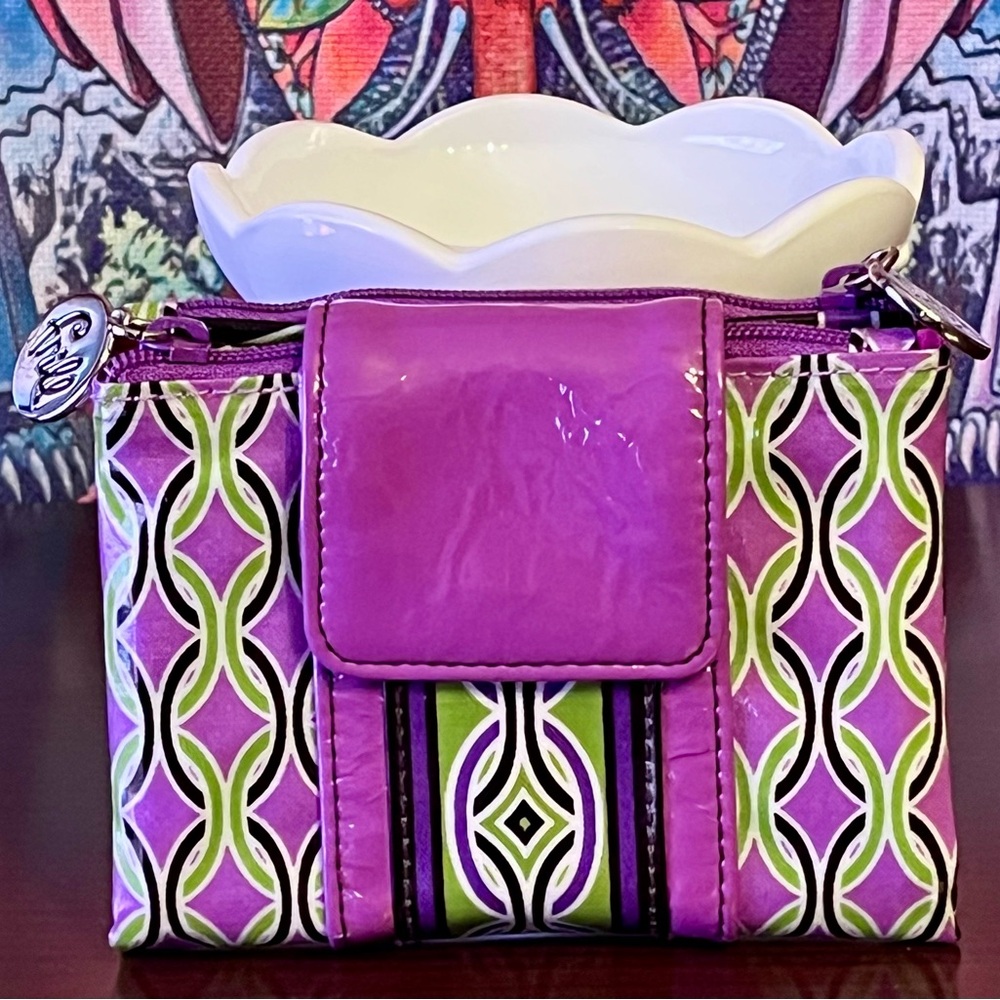 Vera Bradley Purple and Green Wallet
